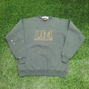 Vintage Miami Hurricanes Sweatshirt Women M 20x24 Faded USA